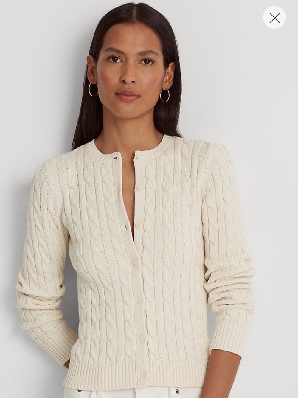 lauren ralph lauren - cable knit cardiagn